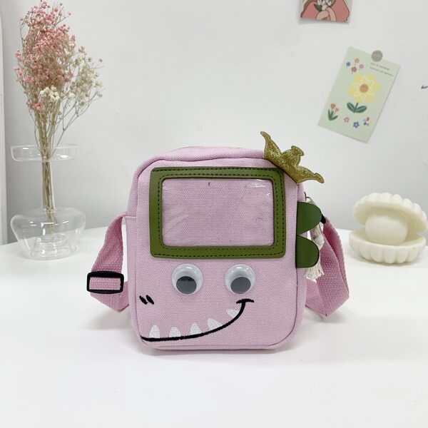 

Unisex Colorblock Cartoon Graphic Crossbody Bag, Pink
