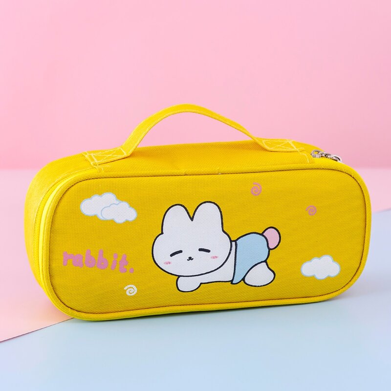 

1pc Cartoon Graphic Pencil Case, Yellow
