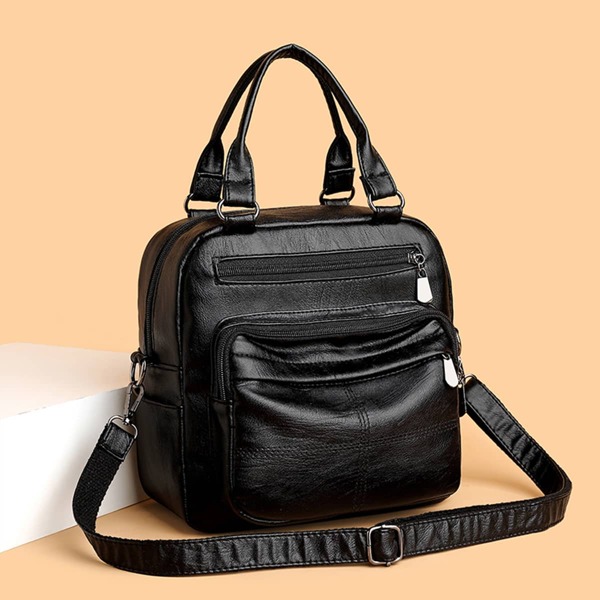 

Minimalist Pocket Front Square Bag, Black