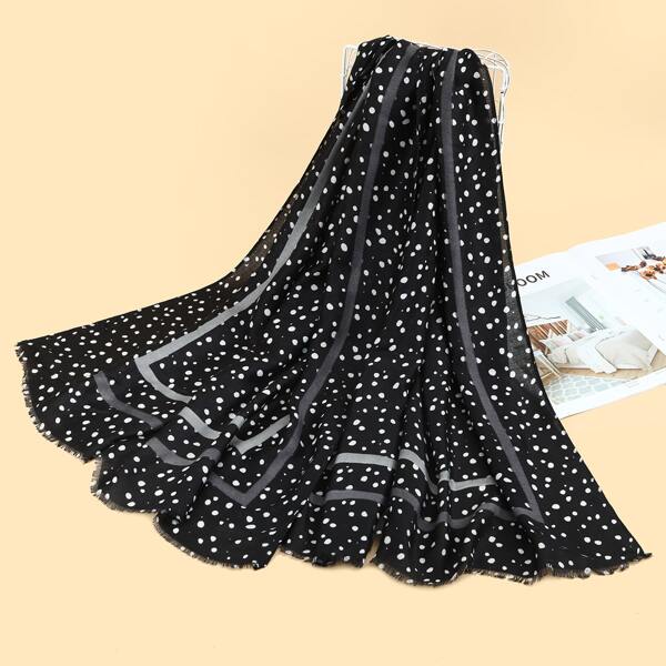 

Raw Hem Scarf, Black