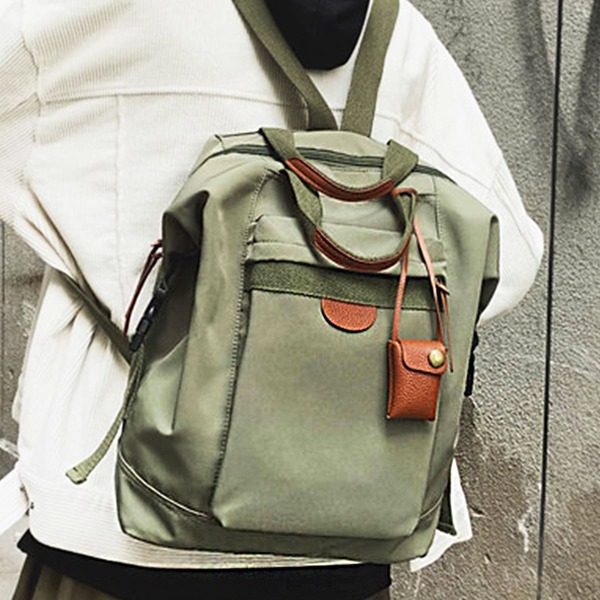 

Men Large Capacity Backpack With Small Bag, Green