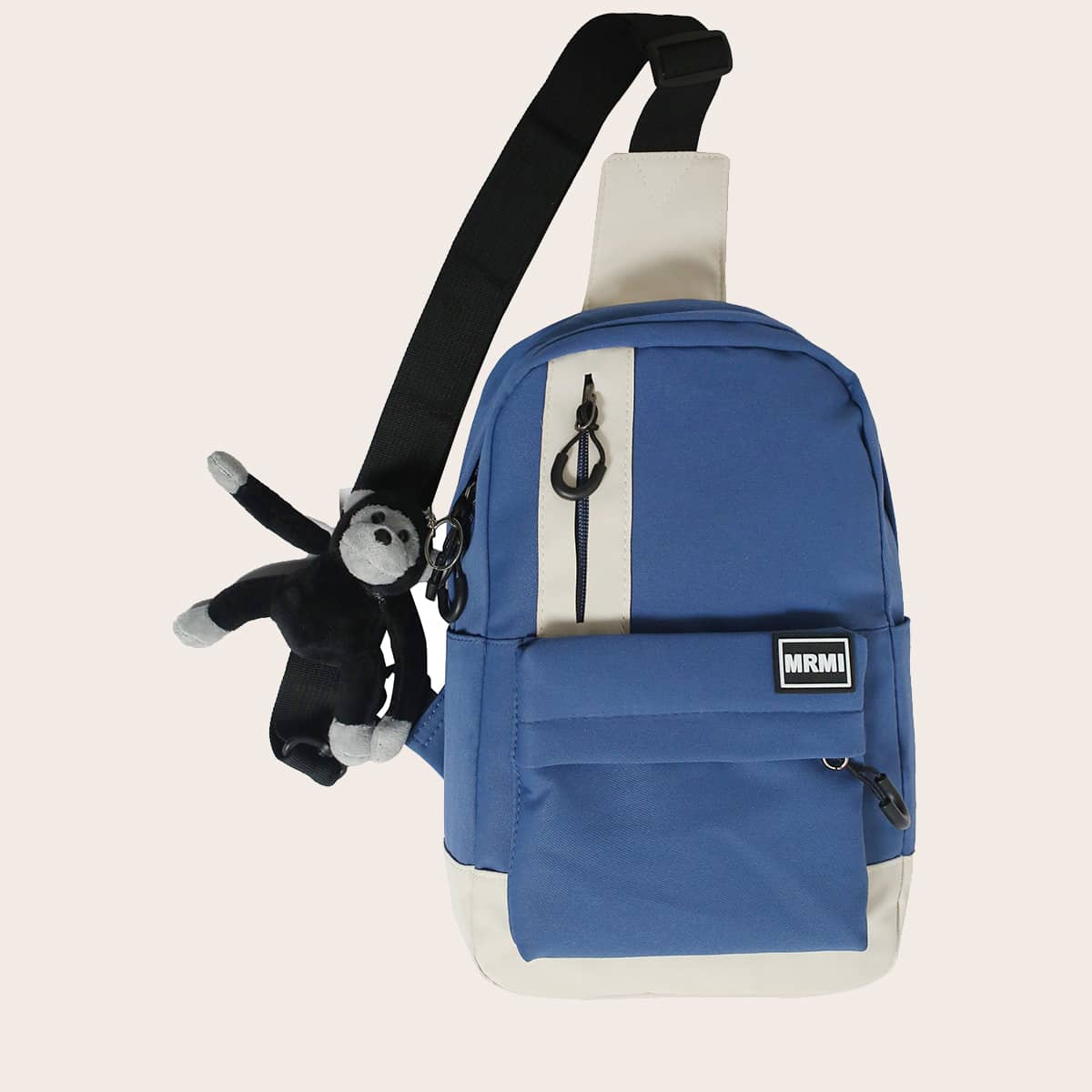 

Guys Doll Decor Double Pocket Sling Bag, Blue