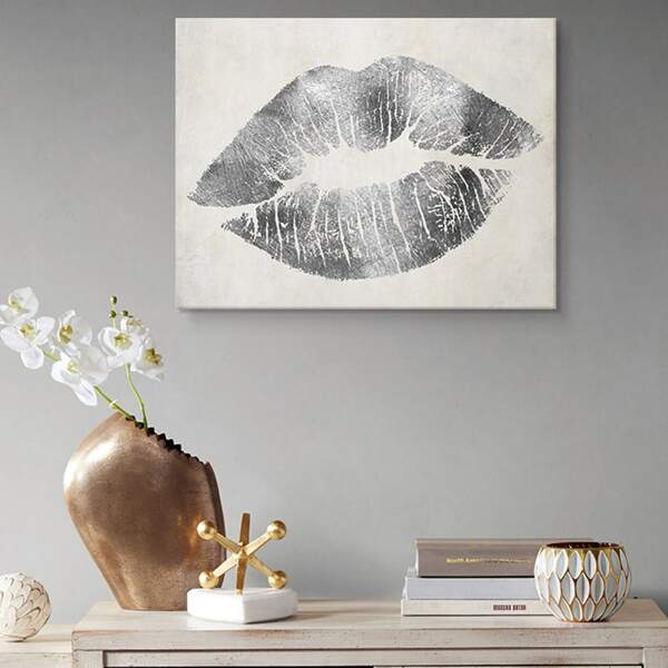 

Lip Print Unframed Painting, Multicolor