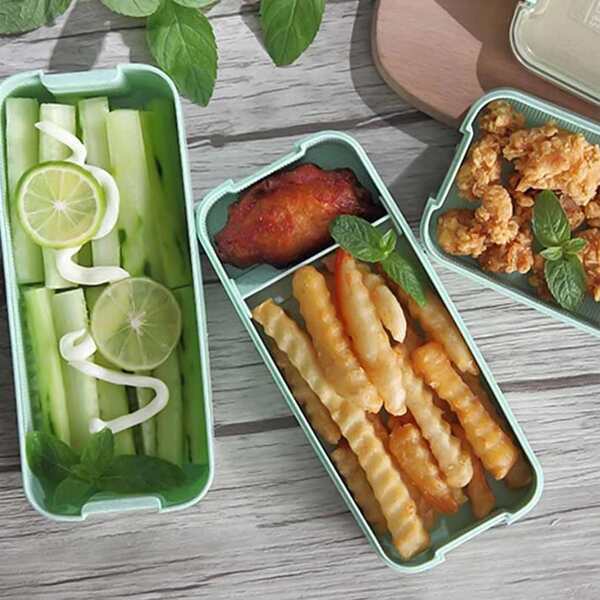 

1pc 3 Layer Lunch Box, Green