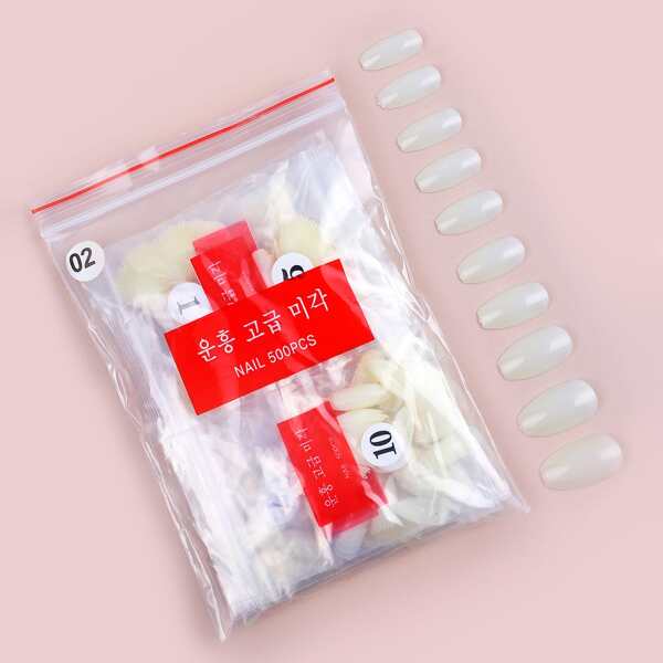 

500pcs Fake Nail, Beige
