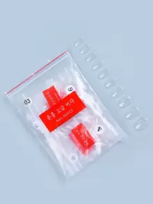 Express Your Love with 24pcs Press On Nail, 3D Rhinestones Medium Coffin Fake Nail With Design, Glossy Ballerina Acrylic Nail Press On, Sparkly Glitter Artificial Glue On Nail, False Nail With Glue For Women Girls - Clear - View 1