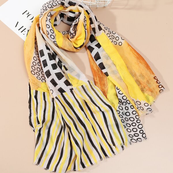 

Striped Print Scarf, Multicolor