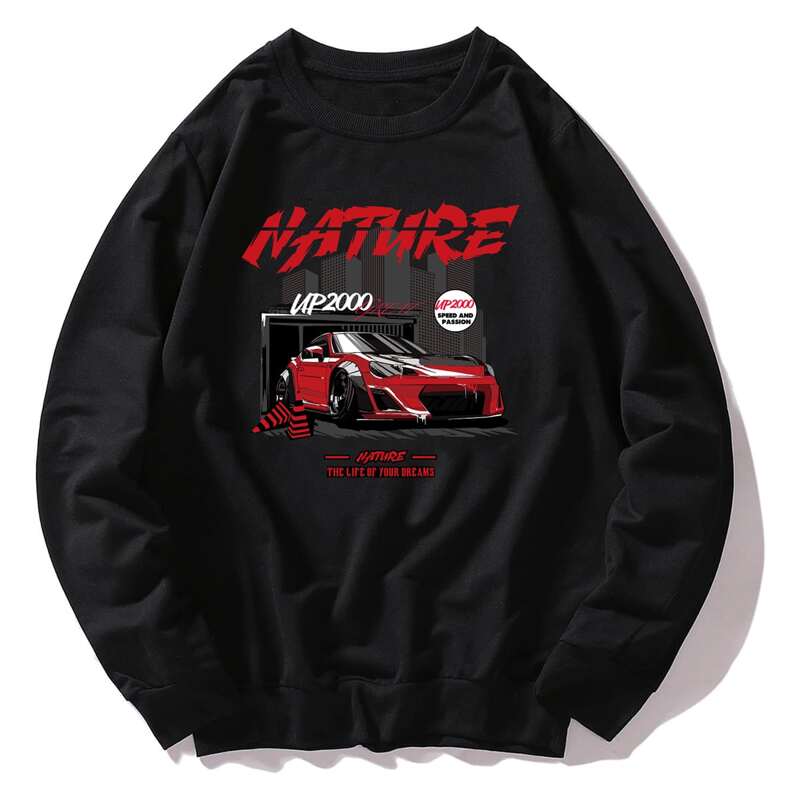 

Guys Letter Car Graphic Sweatshirt, Black