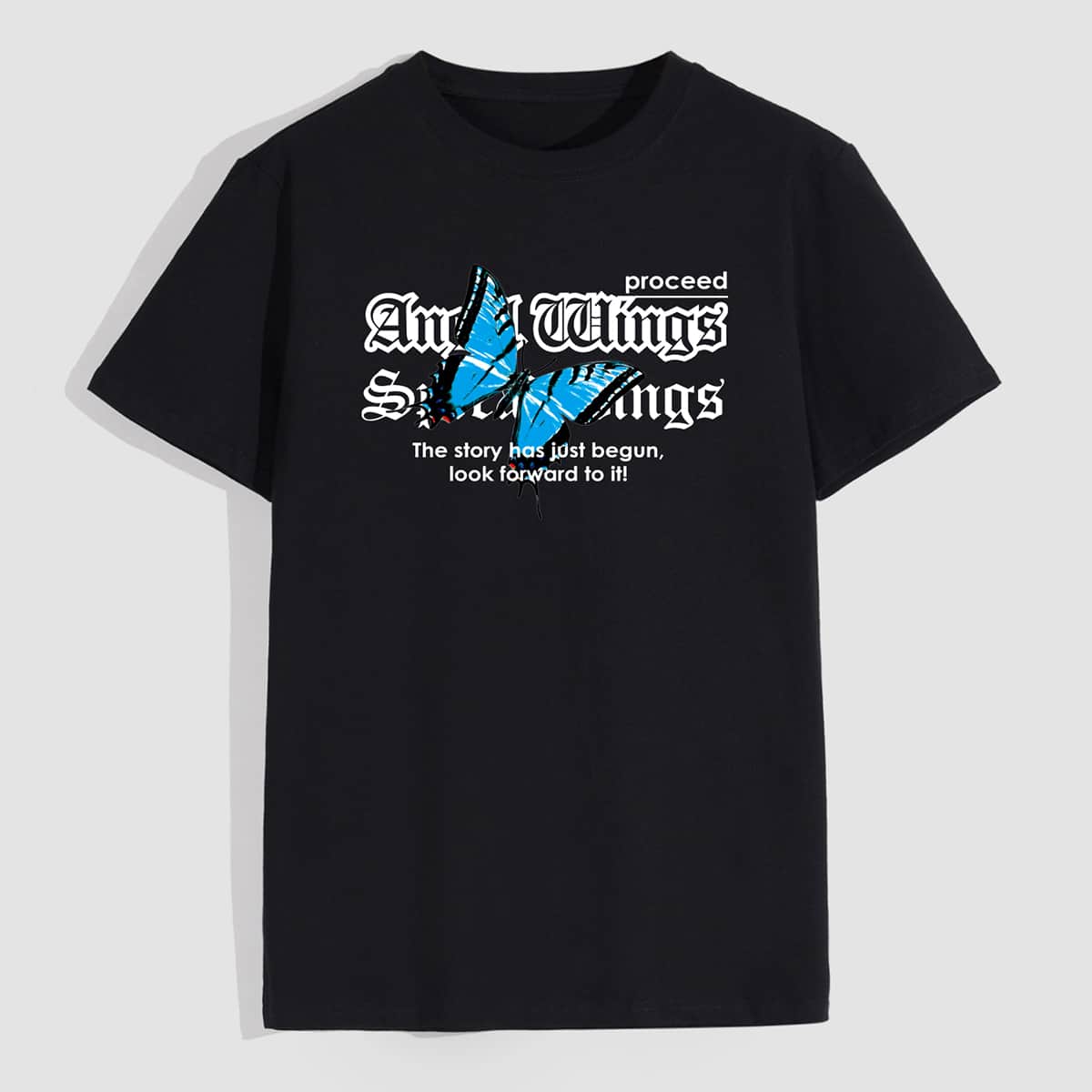 

Guys Letter Butterfly Graphic Tee, Black