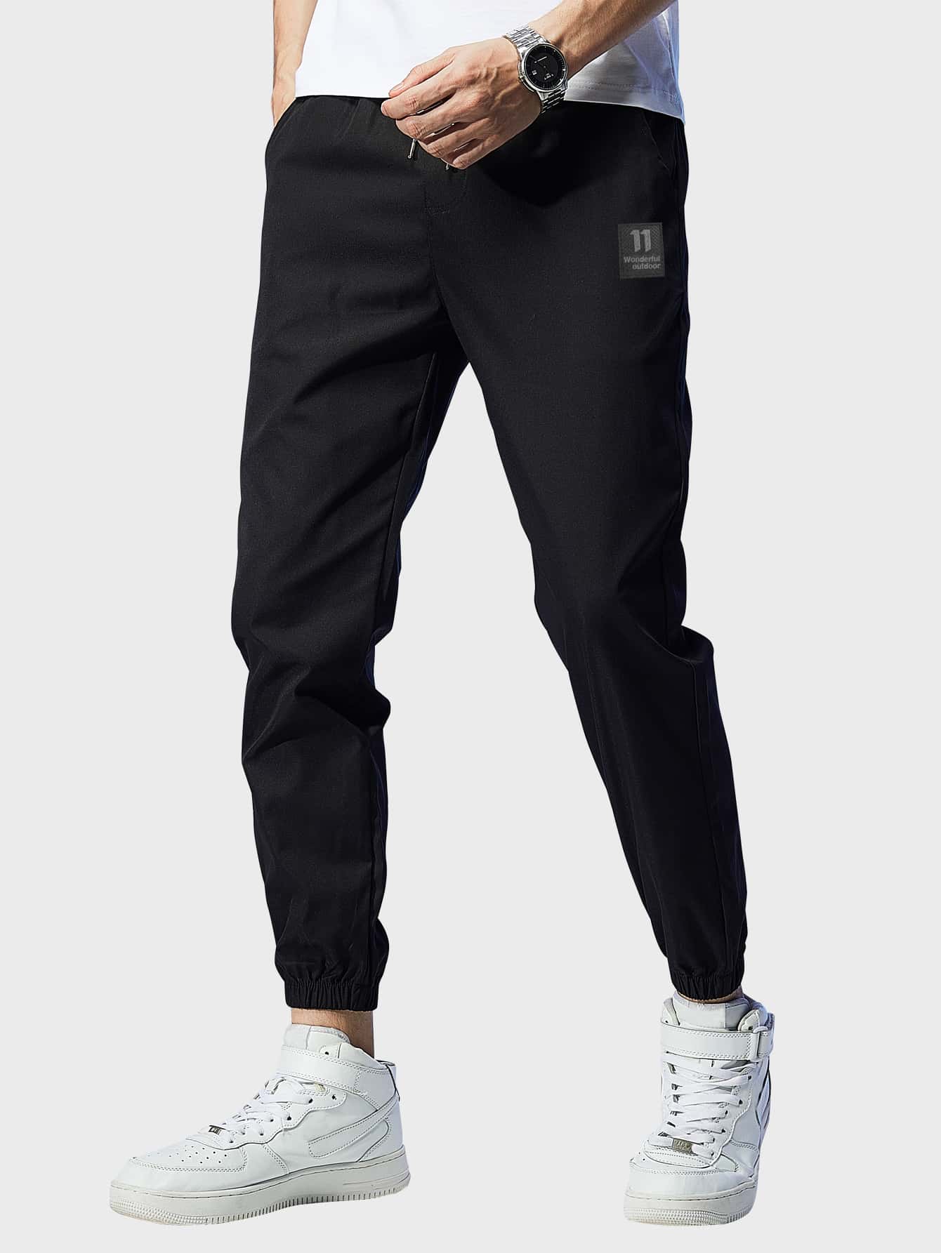 Manfinity Men Patched Tapered Pants