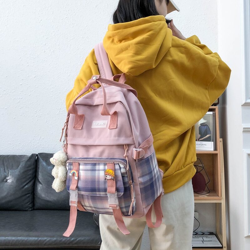

Double Buckle Flap Backpack, Pink
