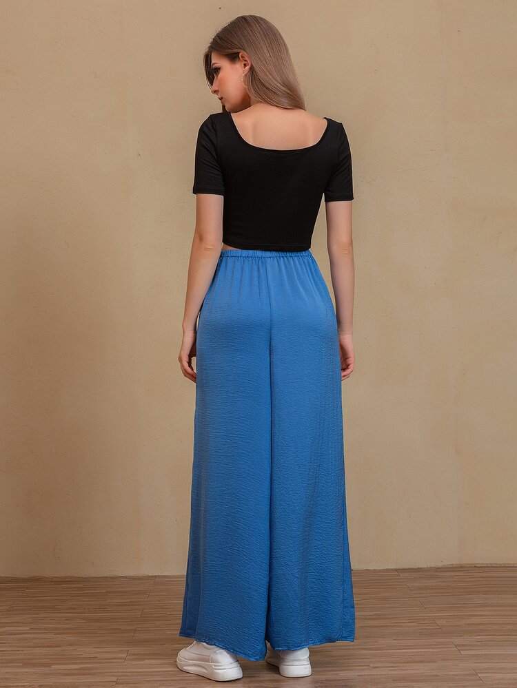 Mulvari Crop Tee With Wide Leg Pants - Multicolor - View 2