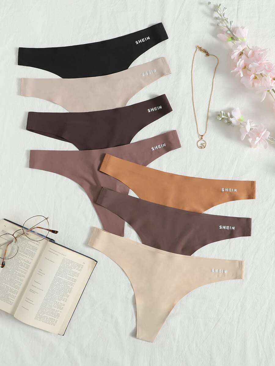 Snug Zone 7packs Solid No Show Sexy Thongs Set