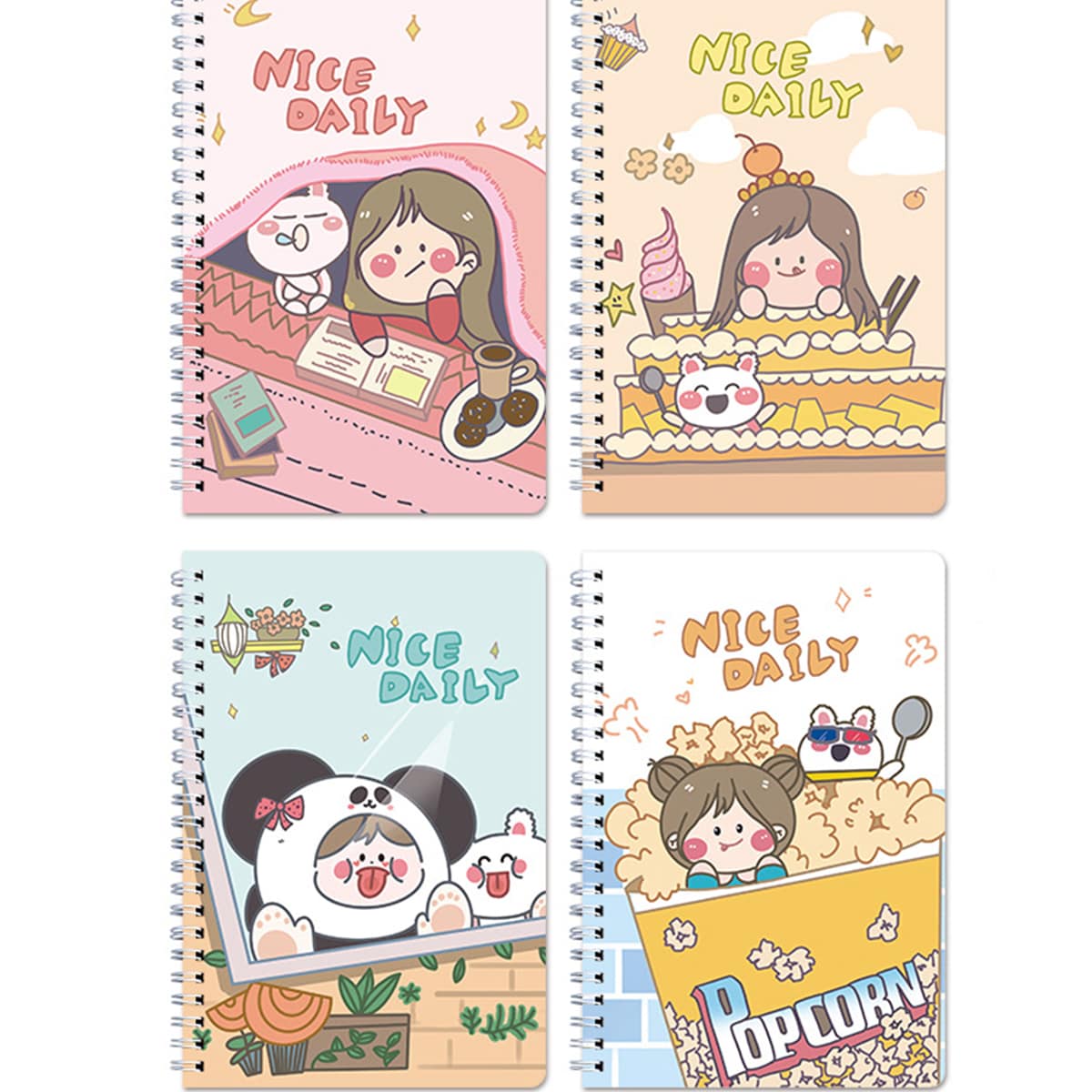 

1pc Cartoon Graphic Cover Random Spiral Notebook, Multicolor