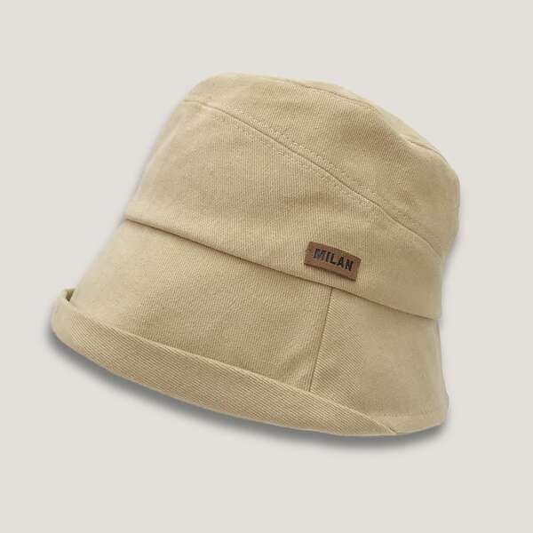 

Letter Graphic Bucket Hat, Beige