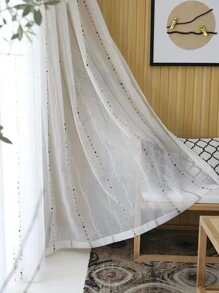 Embroidery Single Panel Curtain - White - View 5