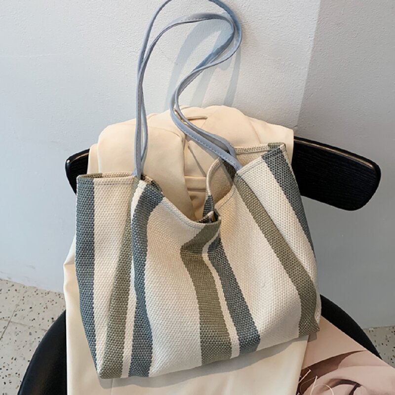 

Striped Tote Bag, Blue