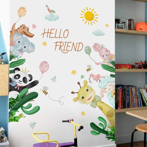 

Cartoon Graphic Wall Sticker, Multicolor