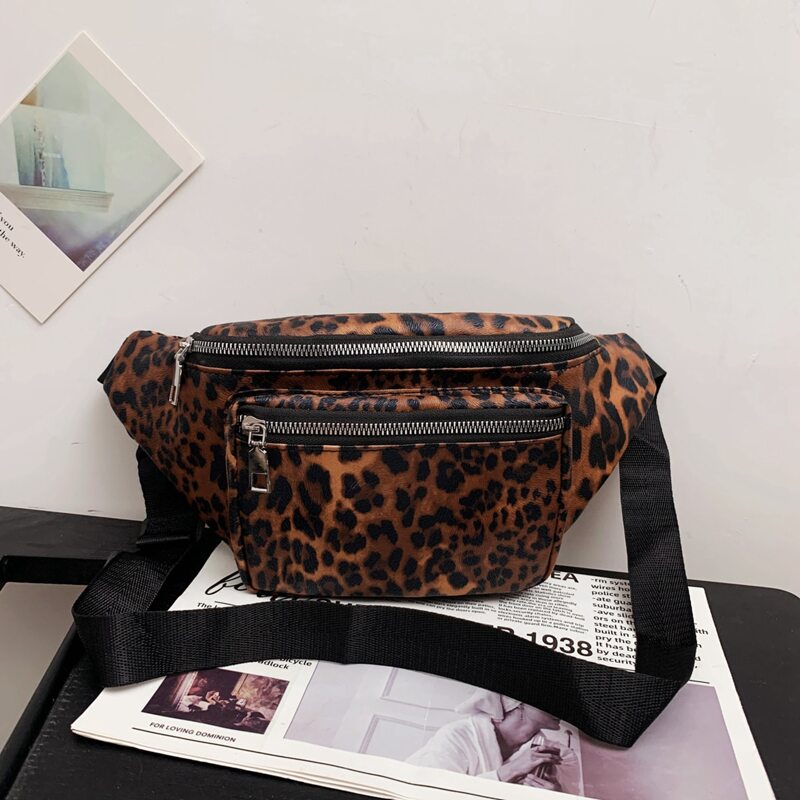 

Leopard Pattern Fanny Pack, Brown