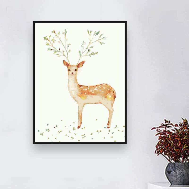 

Deer Print DIY Diamond Unframed Painting, Multicolor