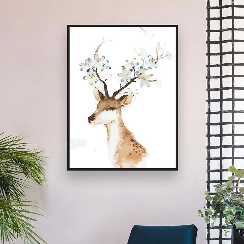 

Elk Print DIY Diamond Unframed Painting, Multicolor