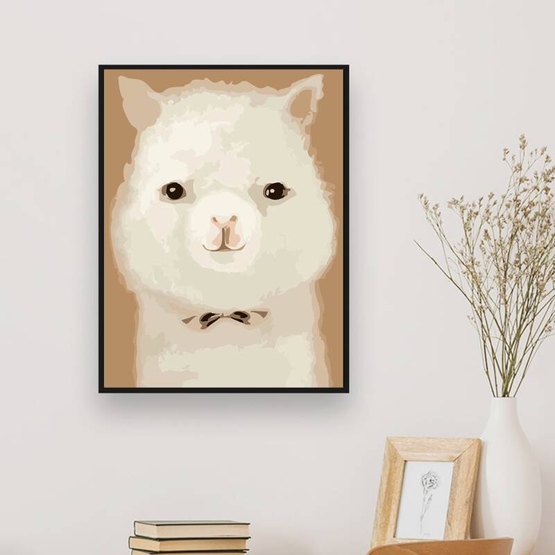 

Alpaca Print DIY Diamond Unframed Painting, Multicolor