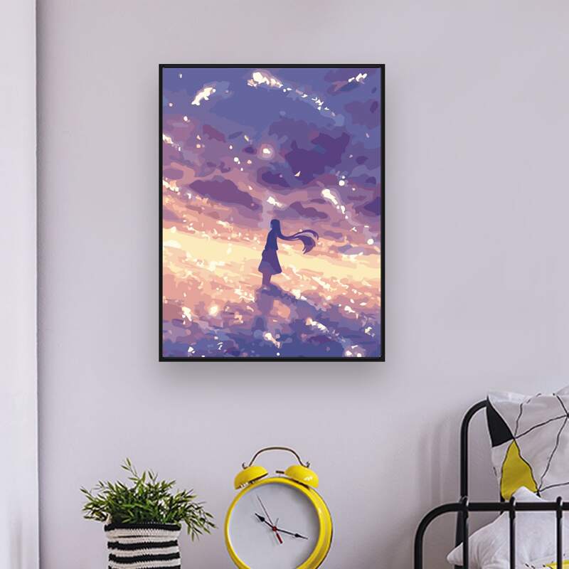 

Girl Print DIY Diamond Unframed Painting, Multicolor