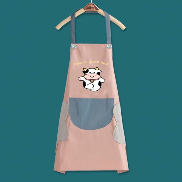 

Cartoon Cow Pattern Apron, Multicolor