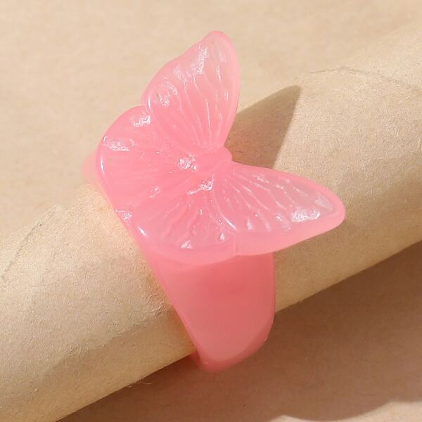 

Girls Butterfly Design Ring, Pink