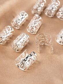 10 件金属发圈 - 銀色 - 查看 3