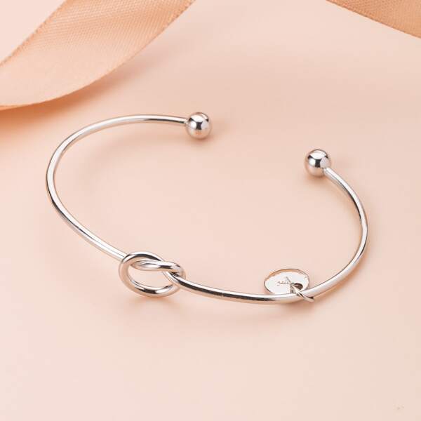 

Girls Simple Cuff Bangle, Silver