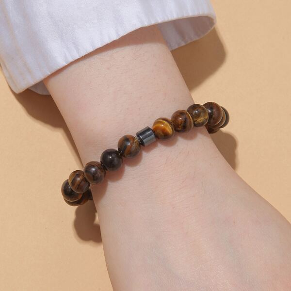 

Stone Beaded Bracelet, Brown
