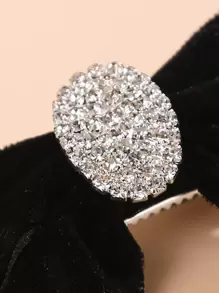 女孩2入組蝴蝶結裝飾髮夾 - 黑色 - 查看 3