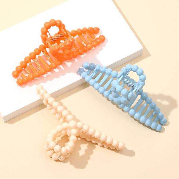 

3pcs Simple Cross Hair Claw, Multicolor