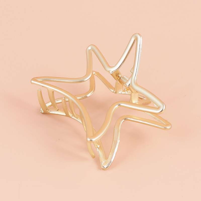 

Hollow Out Star Shaped Hair Claw, Gold
