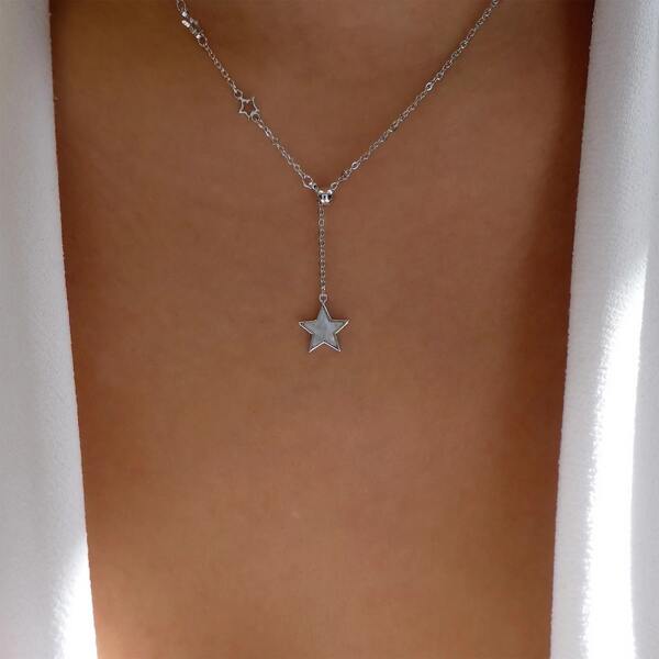 

Star Charm Necklace, Silver