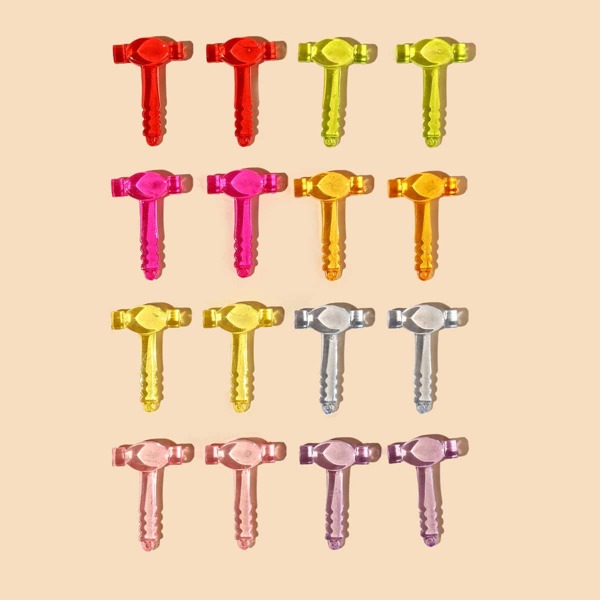 

30pcs Hammer Shaped DIY Jewelry Pendant, Multicolor