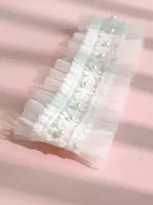 嬰兒人造珍珠裝飾髮箍 - 白色 - 查看 3