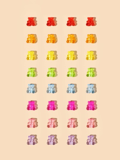 400 قطعة من إكسسوارات المجوهرات DIY بشكل دب كرتوني