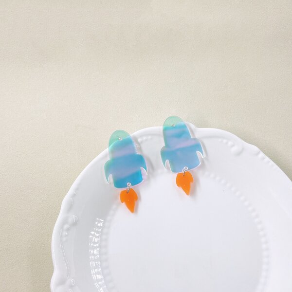

Rocket Design Earrings, Multicolor
