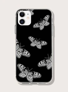 Kelebek desenli telefon kılıfı - Siyah - Görünüm 1