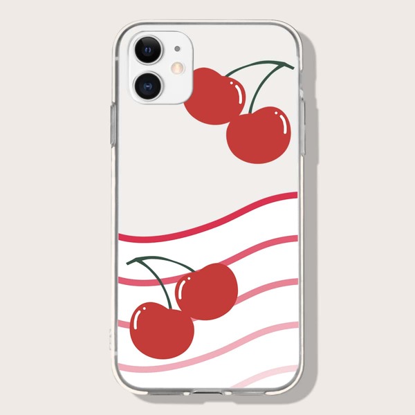 

Cherry Painted Phone Case, Red