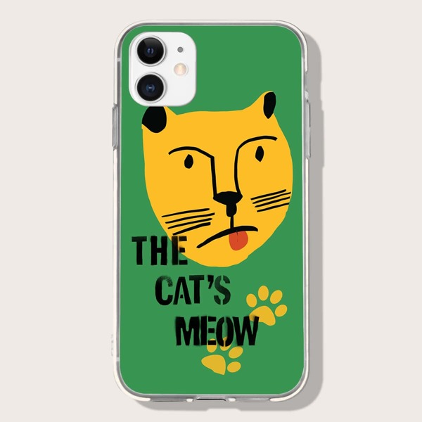 

Cartoon Cat Phone Case, Green