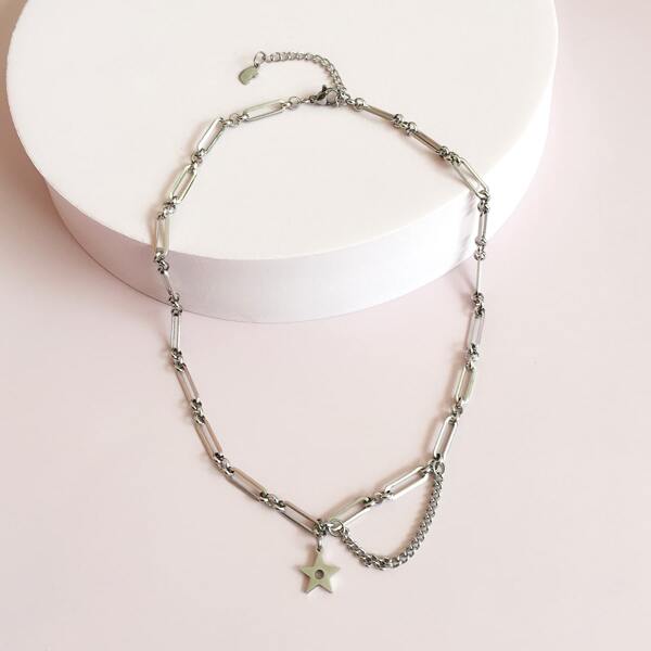 

Star Charm Necklace, Silver