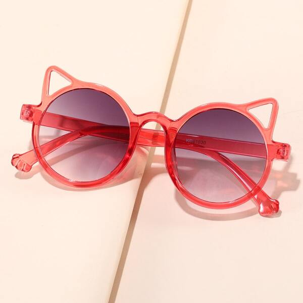 

Kids Cartoon Cat Ear Decor Sunglasses, Red