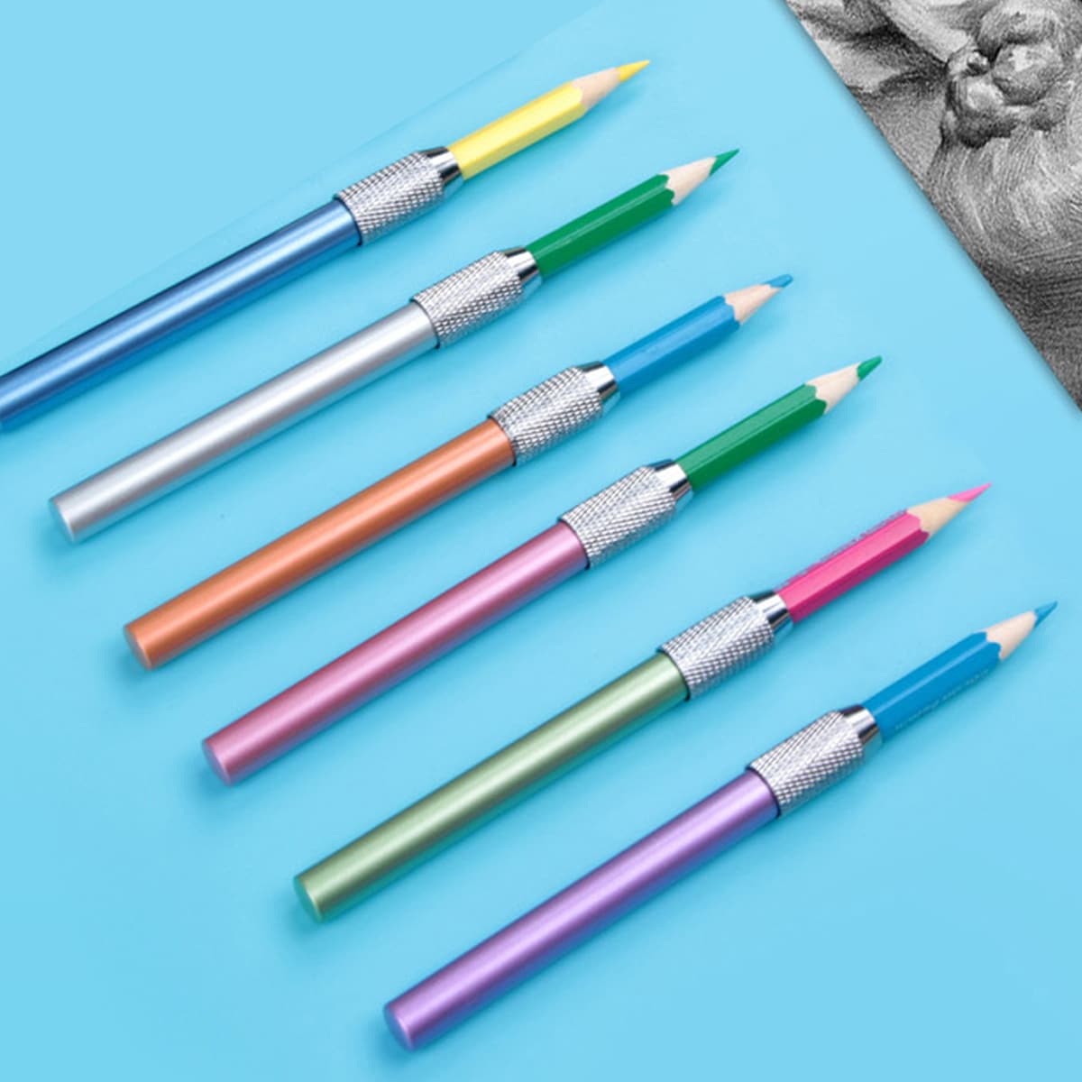 

1pc Random Color Pencil Extender, Multicolor