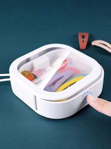 1pc Plastic Storage Box - White - View 1
