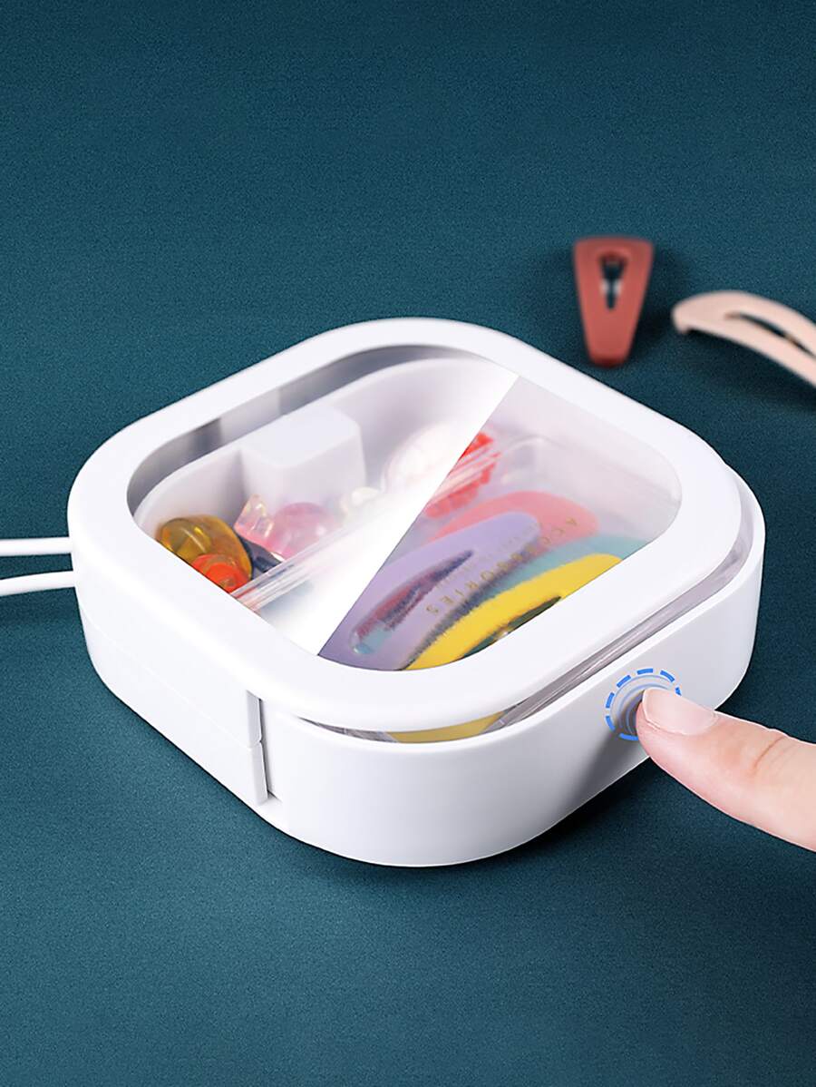 1pc Plastic Storage Box - White - View 1