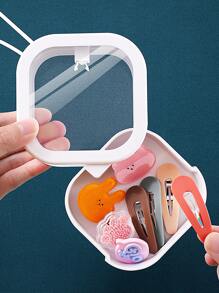 1pc Plastic Storage Box - White - View 2