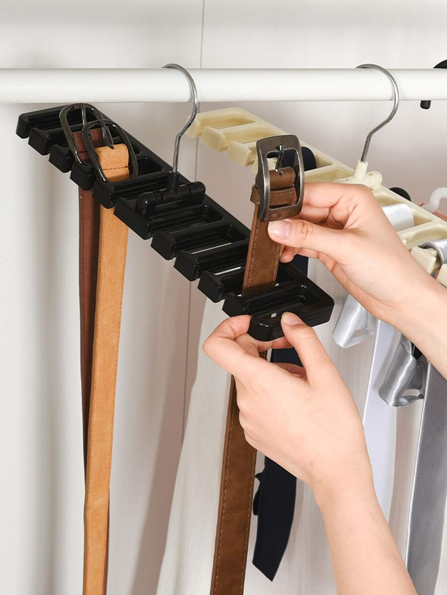 1 Màu Sắc Ngẫu Nhiên Thắt Lưng Móc Treo Tủ Quần Áo Tủ Quần Áo Thắt Lưng Khăn Treo Sắp Xếp Xoay Khe Lưu Trữ Giá Đỡ Móc Phòng Ngủ Vật Dụng Gia Đình - Nhiều màu - Xem 1